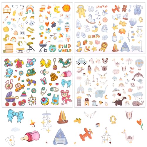 4 Bögen Scrapbook-Aufkleber, Baby-Muster Scrapbook-Aufkleber Baby-Aufkleber Baby-Jungen Scrapbook-Aufkleber Baby-Scrapbook-Zubehör für Baby-Mädchen-Jungen 4 Bögen Scrapbook-Aufkleber, Baby-Muster Scrapbook-Aufkleber Baby-Aufkleber Baby-Jungen Scrapbook-Aufkleber Baby-Scrapbook-Zubehör für Baby-Mädchen-Jungen von XIHIRCD