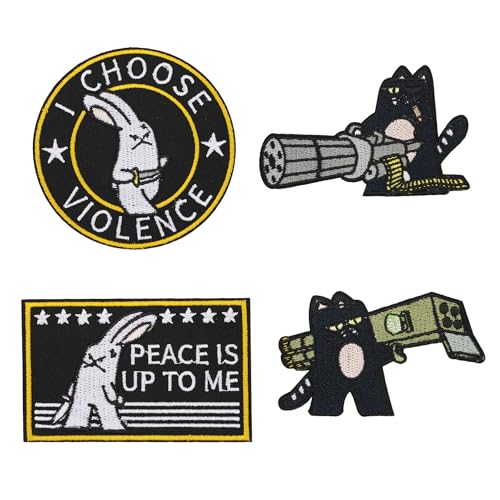 4 Stück I Choose Violence Aufnäher, Lustig, Moral-Aufnäher Tier Stickerei Patches Applikationsaufnäher für Rucksäcke Hundegeschirr Jacken Mützen Westen 4 Stück I Choose Violence Aufnäher, Lustig, Moral-Aufnäher Tier Stickerei Patches Applikationsaufnäher für Rucksäcke Hundegeschirr Jacken Mützen Westen von XIHIRCD