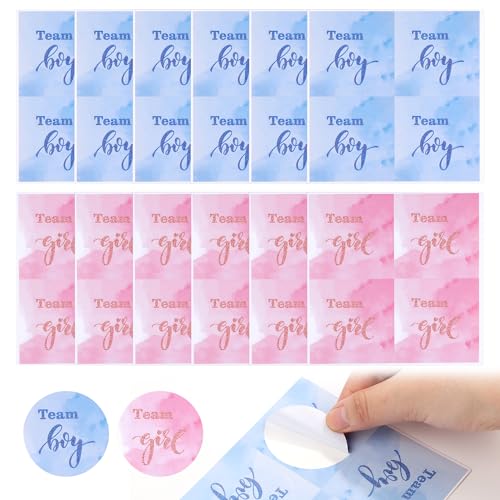 48 Stück Gender Reveal Aufkleber, 5 cm Blau und Rosa Team Boy Aufkleber Team Girl Aufkleber rund Gender Reveal Etikett für Scrapbook, Partygeschenke, Spiele, Einladungen, Babyparty 48 Stück Gender Reveal Aufkleber, 5 cm Blau und Rosa Team Boy Aufkleber Team Girl Aufkleber rund Gender Reveal Etikett für Scrapbook, Partygeschenke, Spiele, Einladungen, Babyparty von XIHIRCD