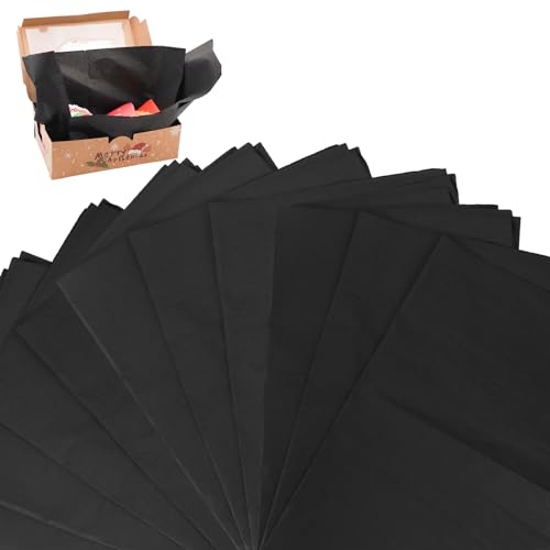 50 Blatt Säurefreies Seidenpapier, 50 x 75cm Säurefreies Geschenkpapier Säurefreies Papier Archiv-Seidenpapier für Kleidung Bettwäsche Textilien Geschenkpapier (schwarz) von XIHIRCD