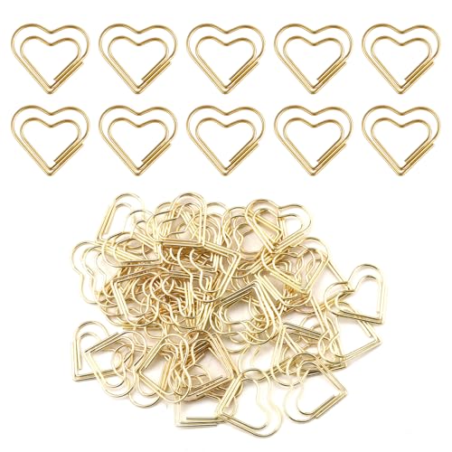 50 Stück Mini Büroklammern, Gold Liebe Büroklammern Herz Lesezeichen Metall-Papierklammern Kleine Büroklammer für Dokumente Notizen Sortieren Organisieren Basteln Kinder Büro Schulbedarf 50 Stück Mini Büroklammern, Gold Liebe Büroklammern Herz Lesezeichen Metall-Papierklammern Kleine Büroklammer für Dokumente Notizen Sortieren Organisieren Basteln Kinder Büro Schulbedarf von XIHIRCD