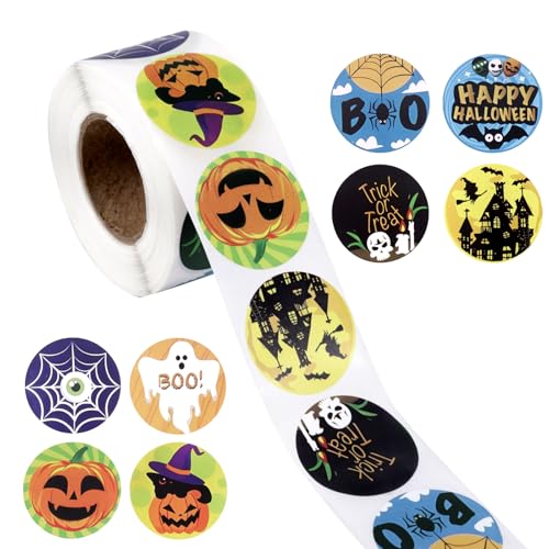 500stk Halloween-Aufkleber, 25mm Halloween-Bastelaufkleber Runde Aufkleber Kürbis Geist Fledermaus Halloween-Party-Dekoration für Umschläge Party Scrapbooking Gastgeschenke 500stk Halloween-Aufkleber, 25mm Halloween-Bastelaufkleber Runde Aufkleber Kürbis Geist Fledermaus Halloween-Party-Dekoration für Umschläge Party Scrapbooking Gastgeschenke von XIHIRCD