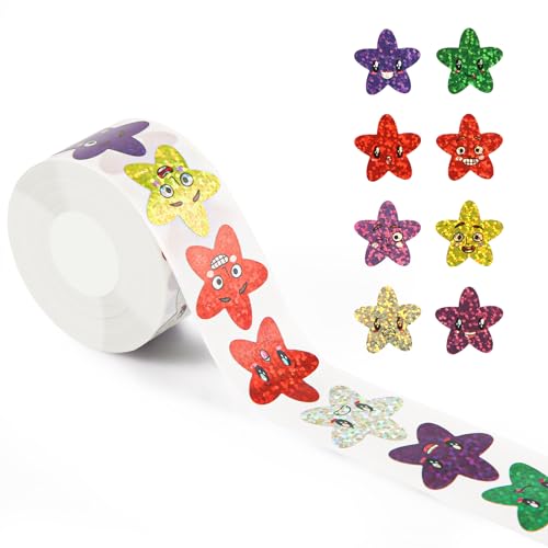 500stk Stern Aufkleber, 2,5cm Stern Aufkleber Klein Glitzernde Sternaufkleberrolle für Kinder Belohnungsanreiztabelle Klassenzimmer Lehrerbedarf Wanddekoration 500stk Stern Aufkleber, 2,5cm Stern Aufkleber Klein Glitzernde Sternaufkleberrolle für Kinder Belohnungsanreiztabelle Klassenzimmer Lehrerbedarf Wanddekoration von XIHIRCD