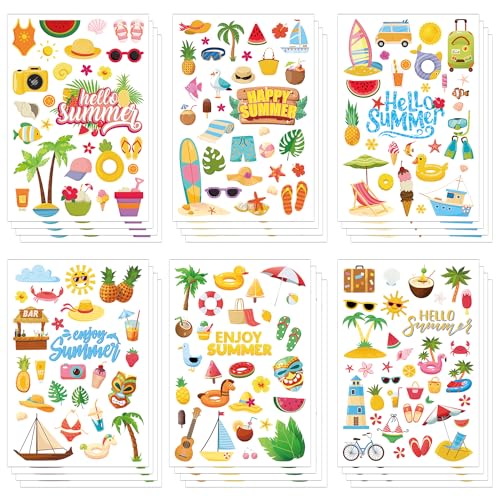 688 Stück Sommer Aufkleber für Kinder, 24 Blatt Bunte Strand Aufkleber, Pool, Ananas, Sonne, Cartoon Urlaubsaufkleber für Hawaii Partygeschenke, Urlaub, Scrapbooking, Tagebuch, Geburtstag 688 Stück Sommer Aufkleber für Kinder, 24 Blatt Bunte Strand Aufkleber, Pool, Ananas, Sonne, Cartoon Urlaubsaufkleber für Hawaii Partygeschenke, Urlaub, Scrapbooking, Tagebuch, Geburtstag von XIHIRCD