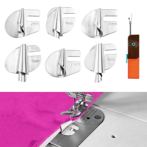 6stk Rollsäumfuß zum Nähen mit Nahttrenner, 3-8mm Breiter Nähfuß für Schmalen Saum 6 Größen Gebogenes Saumführungswerkzeug Nähmaschinenaufsatz für Haushalt Industrie 6stk Rollsäumfuß zum Nähen mit Nahttrenner, 3-8mm Breiter Nähfuß für Schmalen Saum 6 Größen Gebogenes Saumführungswerkzeug Nähmaschinenaufsatz für Haushalt Industrie von XIHIRCD