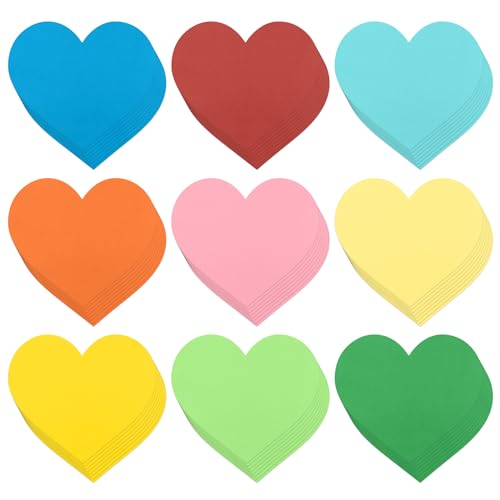 72st Herzförmiges Papier, Papierherzen 9 Farben Herzförmige Karten Groß Herzstanzungen Ausgeschnittene Herzen Papier zum Basteln von Valentinstags Schulbedarf 72st Herzförmiges Papier, Papierherzen 9 Farben Herzförmige Karten Groß Herzstanzungen Ausgeschnittene Herzen Papier zum Basteln von Valentinstags Schulbedarf von XIHIRCD