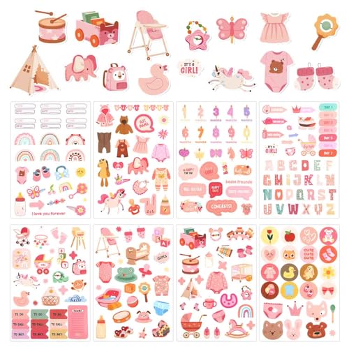 8 Bögen Scrapbook-Aufkleber für Baby-Mädchen, Verschiedene Muster Scrapbook-Aufkleber für Babys Aufkleber für Kleinkinder Aufkleber Babypartys für Baby-Mädchen Neugeborene Scrapbook-Zubehör 8 Bögen Scrapbook-Aufkleber für Baby-Mädchen, Verschiedene Muster Scrapbook-Aufkleber für Babys Aufkleber für Kleinkinder Aufkleber Babypartys für Baby-Mädchen Neugeborene Scrapbook-Zubehör von XIHIRCD