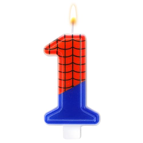 Geburtstagskerzen mit Spinnen Motiv, Gitter Spinnenkerzen Zahlenkerze Kuchendekorationskerze Kuchenkerzen für Jungen Geburtstagsfeier Halloween Partyzubehör (1) von XIHIRCD