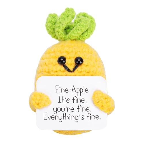 Positive Ananas, 7cm Gestrickte Ananas Puppe Niedlich Ananas zur Emotionalen Unterstützung Positive Kartoffel mit Positiver Karte für Kinder Erwachsene Studenten Dekoration Geschenk Ermutigung Positive Ananas, 7cm Gestrickte Ananas Puppe Niedlich Ananas zur Emotionalen Unterstützung Positive Kartoffel mit Positiver Karte für Kinder Erwachsene Studenten Dekoration Geschenk Ermutigung von XIHIRCD
