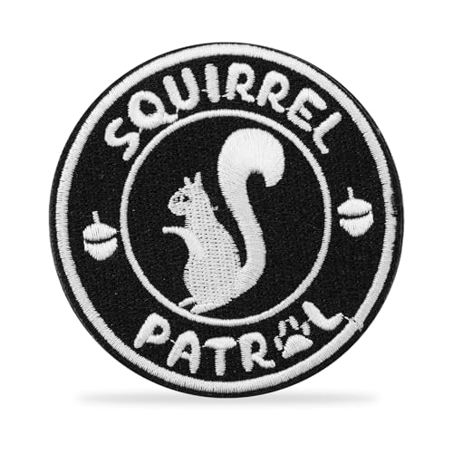Squirrel Patrol Aufnäher, Magischer Kleber Bestickter Eichhörnchen-Aufnäher mit Klettverschluss Eichhörnchen-Aufnäher zum Aufnähen für Rucksäcke Hüte Hundewesten Hundegeschirre(Schwarz, Weiß) Squirrel Patrol Aufnäher, Magischer Kleber Bestickter Eichhörnchen-Aufnäher mit Klettverschluss Eichhörnchen-Aufnäher zum Aufnähen für Rucksäcke Hüte Hundewesten Hundegeschirre(Schwarz, Weiß) von XIHIRCD