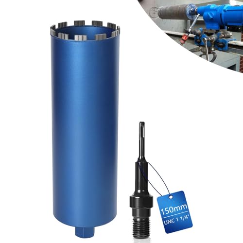 Diamantbohrkrone Dosensenker für Kernbohrgeräte inkl. 10 mm Turbo, L 460mm | Ø150 mm | SDS-PLUS Adapter | 1 ¼ Zoll UNC | Nass Trocken Bohrkrone Kernbohrer Lasergeschweißte zum Beton Granit Mauerwerk Diamantbohrkrone Dosensenker für Kernbohrgeräte inkl. 10 mm Turbo, L 460mm | Ø150 mm | SDS-PLUS Adapter | 1 ¼ Zoll UNC | Nass Trocken Bohrkrone Kernbohrer Lasergeschweißte zum Beton Granit Mauerwerk von XIIW