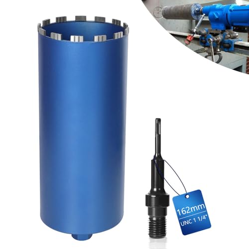 Diamantbohrkrone Dosensenker für Kernbohrgeräte inkl. 10 mm Turbo, L 460mm | Ø162 mm | SDS-PLUS Adapter | 1 ¼ Zoll UNC | Nass Trocken Bohrkrone Kernbohrer Lasergeschweißte zum Beton Granit Mauerwerk Diamantbohrkrone Dosensenker für Kernbohrgeräte inkl. 10 mm Turbo, L 460mm | Ø162 mm | SDS-PLUS Adapter | 1 ¼ Zoll UNC | Nass Trocken Bohrkrone Kernbohrer Lasergeschweißte zum Beton Granit Mauerwerk von XIIW