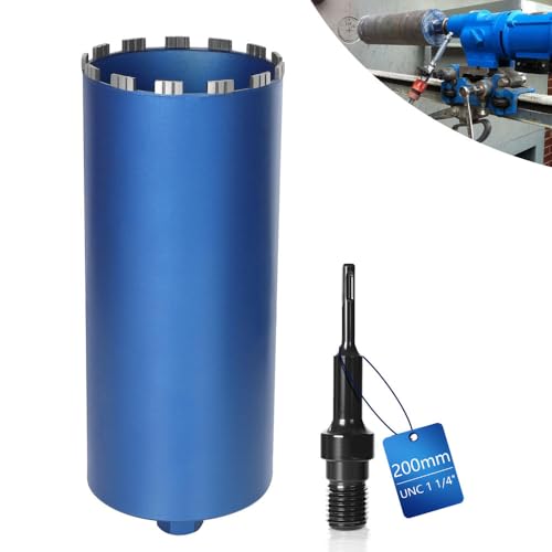 Diamantbohrkrone Dosensenker für Kernbohrgeräte inkl. 10 mm Turbo, L 460mm | Ø200 mm | SDS-PLUS Adapter | 1 ¼ Zoll UNC | Nass Trocken Bohrkrone Kernbohrer Lasergeschweißte zum Beton Granit Mauerwerk Diamantbohrkrone Dosensenker für Kernbohrgeräte inkl. 10 mm Turbo, L 460mm | Ø200 mm | SDS-PLUS Adapter | 1 ¼ Zoll UNC | Nass Trocken Bohrkrone Kernbohrer Lasergeschweißte zum Beton Granit Mauerwerk von XIIW