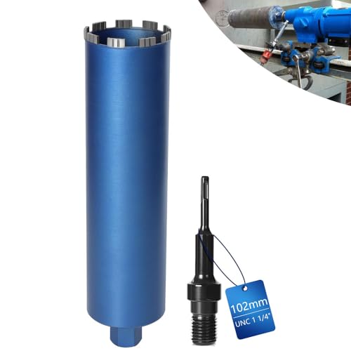 Diamantbohrkrone für Kernbohrgeräte inkl. 10 mm Turbo, L 460mm | Ø102 mm | SDS-PLUS Adapter | 1 ¼ Zoll UNC | Kernbohrer Nassbohrkrone Trockenbohrkrone Lasergeschweißte zum Beton Granit Marmor Stein Ma Diamantbohrkrone für Kernbohrgeräte inkl. 10 mm Turbo, L 460mm | Ø102 mm | SDS-PLUS Adapter | 1 ¼ Zoll UNC | Kernbohrer Nassbohrkrone Trockenbohrkrone Lasergeschweißte zum Beton Granit Marmor Stein Ma von XIIW