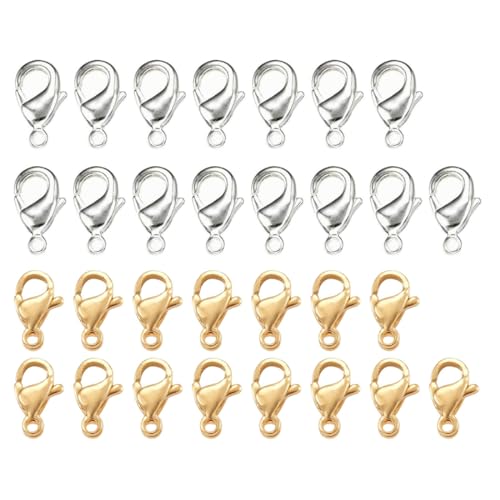 XIKSJW 30 Stück Karabinerverschlüsse 12mm 925 Sterling Silber 24K Gold doppelt vergoldet in Juweliers- Qualität XIKSJW 30 Stück Karabinerverschlüsse 12mm 925 Sterling Silber 24K Gold doppelt vergoldet in Juweliers- Qualität von XIKSJW