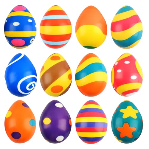XIMEY Ostereier 12 Stück Ostern Geschenke Kinder, Anti Stress Bälle, Ostergeschenke Kinder, Ostereier Stressball, Antistressball Kinder Erwachsene, Geschenke Ostern, Mitgebsel Ostern Kinder-A XIMEY Ostereier 12 Stück Ostern Geschenke Kinder, Anti Stress Bälle, Ostergeschenke Kinder, Ostereier Stressball, Antistressball Kinder Erwachsene, Geschenke Ostern, Mitgebsel Ostern Kinder-A von XIMEY