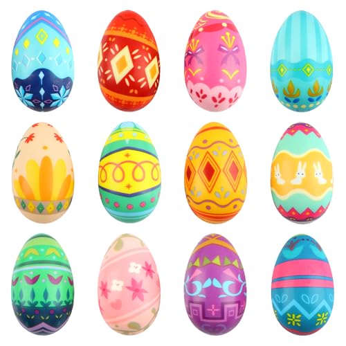 XIMEY Ostereier 12 Stück Ostern Geschenke Kinder, Anti Stress Bälle, Ostergeschenke Kinder, Ostereier Stressball, Antistressball Kinder Erwachsene, Geschenke Ostern, Mitgebsel Ostern Kinder-B XIMEY Ostereier 12 Stück Ostern Geschenke Kinder, Anti Stress Bälle, Ostergeschenke Kinder, Ostereier Stressball, Antistressball Kinder Erwachsene, Geschenke Ostern, Mitgebsel Ostern Kinder-B von XIMEY