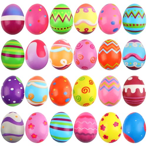 XIMEY Ostereier 24 Stück Ostern Geschenke Kinder, Anti Stress Bälle, Ostergeschenke Kinder, Ostereier Stressball, Antistressball Kinder Erwachsene, Geschenke Ostern, Mitgebsel Ostern Kinder-D XIMEY Ostereier 24 Stück Ostern Geschenke Kinder, Anti Stress Bälle, Ostergeschenke Kinder, Ostereier Stressball, Antistressball Kinder Erwachsene, Geschenke Ostern, Mitgebsel Ostern Kinder-D von XIMEY
