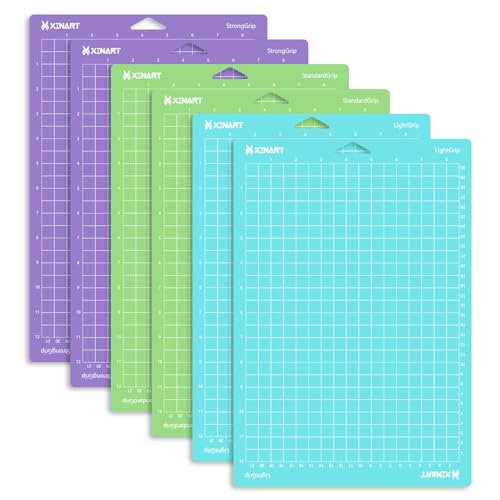 XINART Schneidematte für Cricut Joy Xtra 21.6 cm x 30.5 cm, 8.5"x12" Varietygriff Zubehör für Cricut Karten, Papier, Vinylfolie, PlotterSchneide mit Raster flexibel und haltba (6 Stück) von XINART