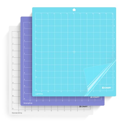 XINART Schneidematte für Silhouette Cameo 4/3/2/1, (3 Matten-StandardGrip/LightGrip X/StrongGrip, 12X12 Zoll) Klebende Cricket-Accessoires Kleben Vinyl Ersatzmatten für Silhouette Cameo 5 von XINART