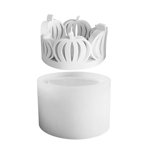 XINBAIJI Halloween Silikonform Kürbis Kerzenhalter, 3D Kürbis Silikon Kerzenform DIY Kerzengießform, Silikonformen Gießformen Herbst Für Halloween Thanksgiving Geschenk Herbstdeko (Stil B) von XINBAIJI