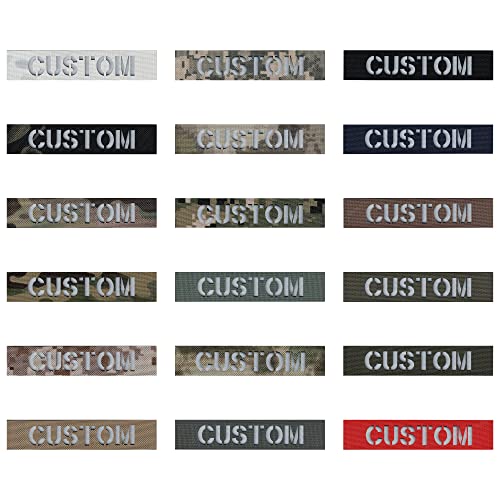 XINBAIQU Custom Laser Cut Name Patch IR IFF Reflektierendes Material 12,5 cm x 2,5 cm Namensbänder, Haken und Schlaufe, weiß, gelb, grün, blau, braune Buchstaben von XINBAIQU