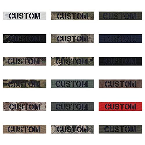 XINBAIQU Custom Laser Cut Patch Dazzle Personalisierbarer lasergeschnittener Namensaufnäher, Farbreflexion 12,5 x 2,5 cm, Namensbänder, Haken und Schlaufe, Mulitcam-Reihe, Grün, Braun, Grau, Hellbraun XINBAIQU Custom Laser Cut Patch Dazzle Personalisierbarer lasergeschnittener Namensaufnäher, Farbreflexion 12,5 x 2,5 cm, Namensbänder, Haken und Schlaufe, Mulitcam-Reihe, Grün, Braun, Grau, Hellbraun von XINBAIQU