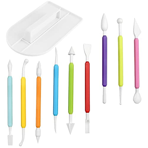 XINCHAO 9-teiliges Fondant Modellierwerkzeug Set - Kuchen Schnitzwerkzeuge & Glätter für Kuchendekoration von XINCHAO