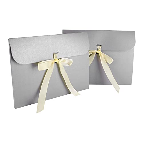 Umschläge 10 Stück Briefumschlag Groß Geschenkumschläge mit Schleife Geschenkverpackung Schal Geschenkkarton Seidenband Geschenkkarte Hochzeit Geschenktasche Valentinstag Papiertüte Geburtstag von XINCHI