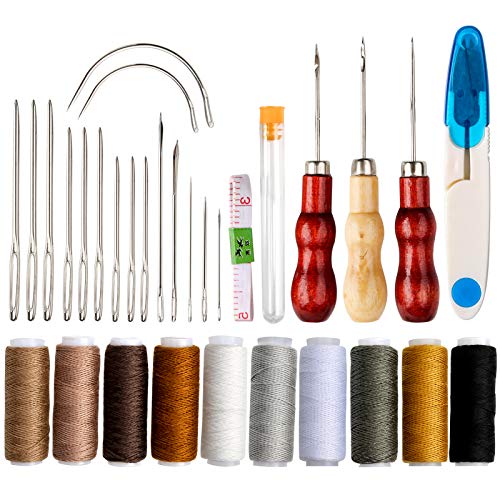 32Stücke Leder Nähwerkzeug Set Nähen Leder Bastelwerkzeug Wachsfaden Leder Handnähwerkzeug Kit für Leder Polster Teppich Leinwand DIY Nähzubehör 32Stücke Leder Nähwerkzeug Set Nähen Leder Bastelwerkzeug Wachsfaden Leder Handnähwerkzeug Kit für Leder Polster Teppich Leinwand DIY Nähzubehör von XINDA