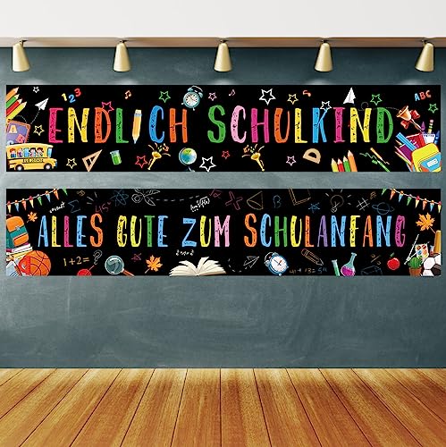 XINDY 2 Stück Alles Gute Zum Schulanfang Banner Einschulung Deko Endlich Schulkind Girlande Banner Schuleinführung Stoff Hintergrund Banner Photo Booth Deko Schulanfang Junge Mädchen Schultag Deko XINDY 2 Stück Alles Gute Zum Schulanfang Banner Einschulung Deko Endlich Schulkind Girlande Banner Schuleinführung Stoff Hintergrund Banner Photo Booth Deko Schulanfang Junge Mädchen Schultag Deko von XINDY