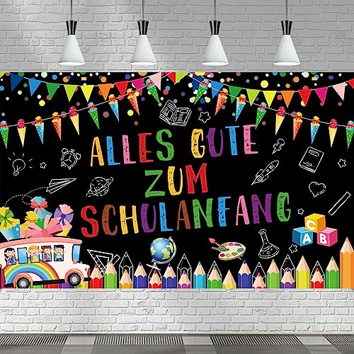 XINDY Einschulung Girlande Banner Deko, Extra Große Alles Gute Zum Schulanfang Hintergrund Banner Schulanfang Deko Schuleinführung Banner Deko Einschulung für Jungen Mädchen XINDY Einschulung Girlande Banner Deko, Extra Große Alles Gute Zum Schulanfang Hintergrund Banner Schulanfang Deko Schuleinführung Banner Deko Einschulung für Jungen Mädchen von XINDY