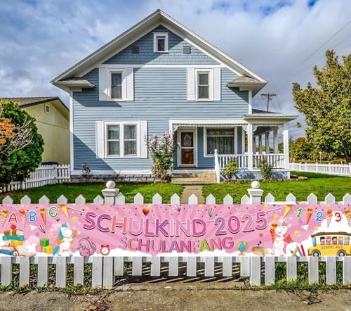 XINDY Schulkind 2025 Deko, Deko Einschulung Mädchen, Lange Größe Stoff Rosa Einhorn Schulanfang Mädchen Deko Schulkind Banner Girlande Schulanfang Banner für Einschulung Deko Schuleinführung Deko XINDY Schulkind 2025 Deko, Deko Einschulung Mädchen, Lange Größe Stoff Rosa Einhorn Schulanfang Mädchen Deko Schulkind Banner Girlande Schulanfang Banner für Einschulung Deko Schuleinführung Deko von XINDY