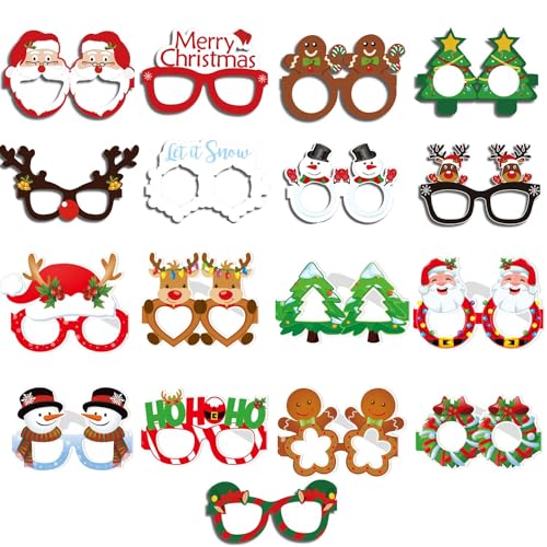 XINDY Weihnachtsbrillen, 17 Stück Lustig Brillen Weihnachten Partybrille Weihnachtsverkleidung Brillen Foto Requisiten Weihnachtsbrille für Erwachsene Kinder Weihnachtsdeko Weihnachtsassesoires XINDY Weihnachtsbrillen, 17 Stück Lustig Brillen Weihnachten Partybrille Weihnachtsverkleidung Brillen Foto Requisiten Weihnachtsbrille für Erwachsene Kinder Weihnachtsdeko Weihnachtsassesoires von XINDY