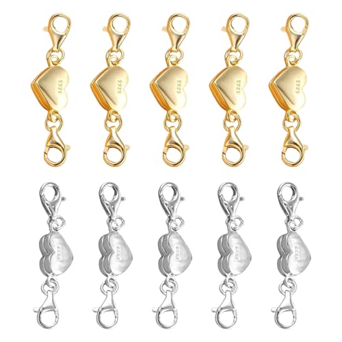 10pcs Praktische Magnetische Verschlüsse Elegante Gold Und Silbersperrungen Tragbares Zubehör Für Halsketten Und Armbänder von XINGBEI