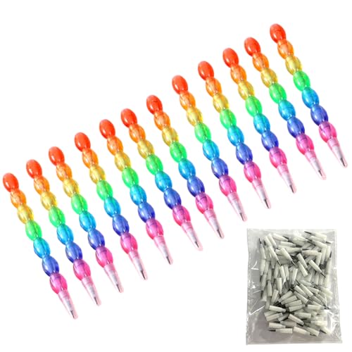 XINGBEI 12pcs Stapelbare Stifte Cartoon Baustifte Bleistifte Lustige Schreibstift Für Kinder Schüler Geburtstag Weihnachten von XINGBEI