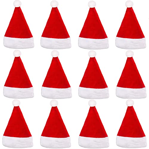 XINGGANG Weihnachtsmütze 12 Stück, Nikolausmütze für Erwachsene und Kinder - 30 x 40 cm, Reissfest und Dehnbar, Kristallsamt, Passend für jeden Kopf XINGGANG Weihnachtsmütze 12 Stück, Nikolausmütze für Erwachsene und Kinder - 30 x 40 cm, Reissfest und Dehnbar, Kristallsamt, Passend für jeden Kopf von XINGGANG