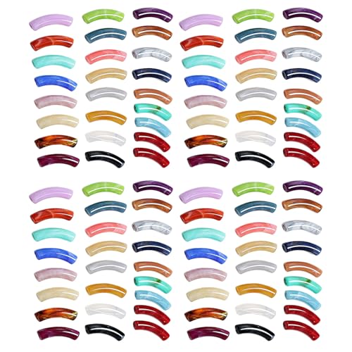 100pcs Stilvolle Gemischte Farbe Robustes Harz Gekrümmte Perlen Tragbar Für Kreative Schmuckdesigns Und Bastelzubehör 100pcs Stilvolle Gemischte Farbe Robustes Harz Gekrümmte Perlen Tragbar Für Kreative Schmuckdesigns Und Bastelzubehör von XINGLIDA