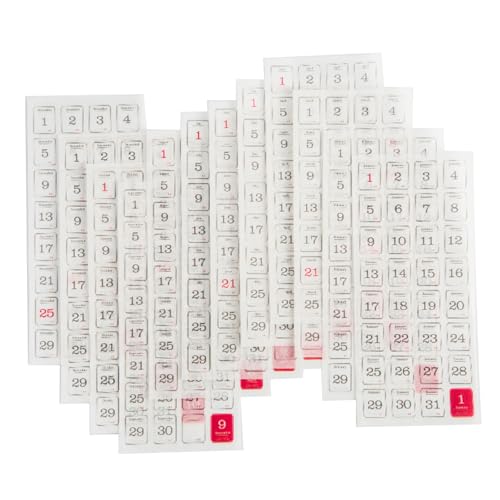 12 Blätter Datum Aufkleber Kalender Aufkleber 365 Tage Kalender Labels Planer Dekorative Planer von XINGLIDA