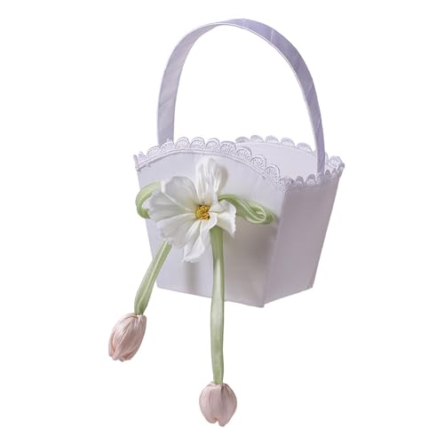 Dekorative Hochzeitskorb Weiße Blumenhalter Kompakte Größe Für Blumenmädchen Prozessional Elegante Hochzeitszeremonie Dekore Dekorative Hochzeitskorb Weiße Blumenhalter Kompakte Größe Für Blumenmädchen Prozessional Elegante Hochzeitszeremonie Dekore von XINGLIDA