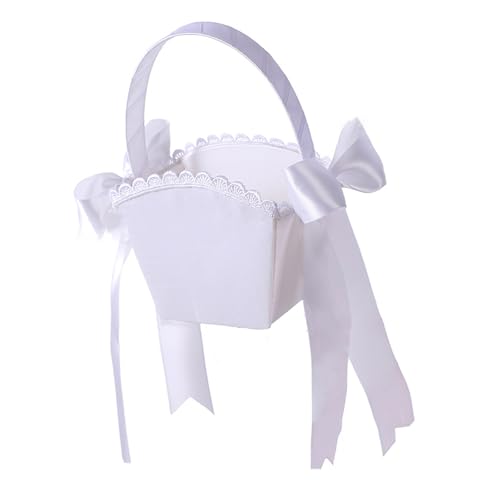 Dekorative Hochzeitskorb Weiße Blumenhalter Kompakte Größe Für Blumenmädchen Prozessional Elegante Hochzeitszeremonie Dekore Dekorative Hochzeitskorb Weiße Blumenhalter Kompakte Größe Für Blumenmädchen Prozessional Elegante Hochzeitszeremonie Dekore von XINGLIDA