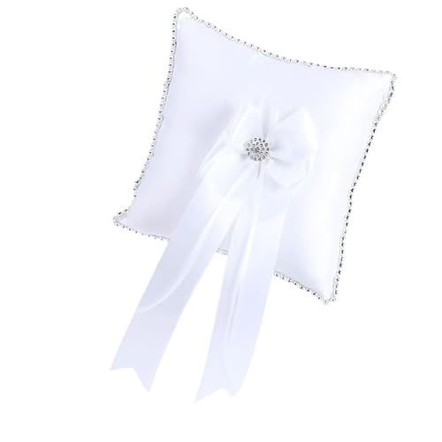 Quadratringe Kissenhalter Für Hochzeitshandhandwerk Elegante Bowknotblume Dekore Fingerring Kissen Für Besondere Anlässe Brautringe von XINGLIDA