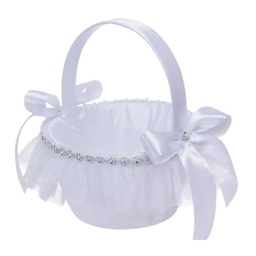 Weißer Stoff Blumenkorb Für Hochzeit Weißer Stoff Blumenkorb Für Hochzeit von XINGLIDA