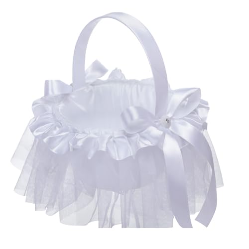 Weißer Stoff Blumenkorb Für Hochzeit Weißer Stoff Blumenkorb Für Hochzeit von XINGLIDA