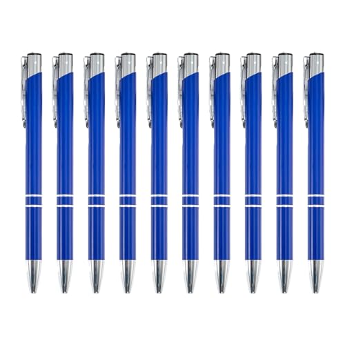 XINGLIDA 10 x Kugelschreiber, 1,0 mm, einziehbarer Kugelschreiber, Metall, Bürostift, glattes Schreiben, Schreibwaren, Schule, Bürobedarf (COBL#) von XINGLIDA