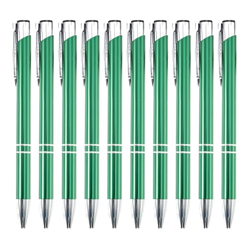 XINGLIDA 10 x Kugelschreiber, 1,0 mm, einziehbarer Kugelschreiber, Metall, Bürostift, glattes Schreiben, Schreibwaren, Schule, Bürobedarf (DGN#) von XINGLIDA
