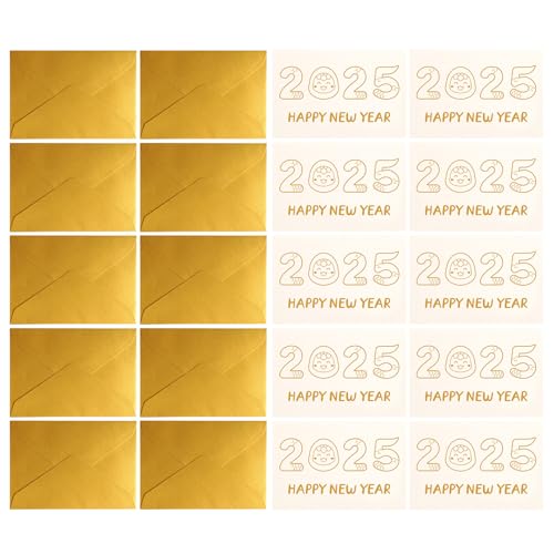 XINGLIDA 10pcs Cartoon Chinesische Neujahrskarte Mit Umschlag 2025 Jahr Der Schlangengrußkarte Für Familienfreunde Spring Festival von XINGLIDA