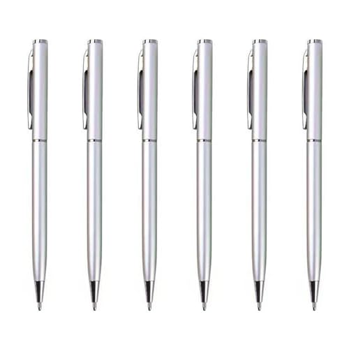 XINGLIDA Metall-Kugelschreiber für Büro, Drehung, Unterschrift, Schreiben, reibungsloses Schreiben, 6 Stück (S#) von XINGLIDA