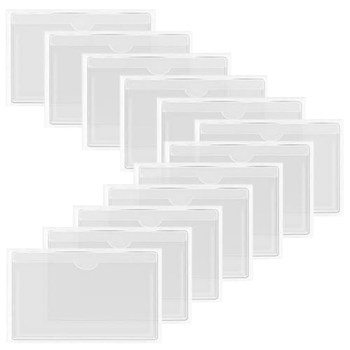 XINGSUI 12 Stück Etikettenhalter Selbstklebend, 23 x 10.5 cm Beschriftungsfenster, Visitenkartentaschen Kleben, Transparent Kartenhülle, für Zuhause, Büro, Schule, Supermarkt-Regale, Schränke, PVC XINGSUI 12 Stück Etikettenhalter Selbstklebend, 23 x 10.5 cm Beschriftungsfenster, Visitenkartentaschen Kleben, Transparent Kartenhülle, für Zuhause, Büro, Schule, Supermarkt-Regale, Schränke, PVC von XINGSUI