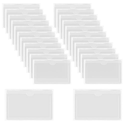 XINGSUI 24 Stück Etikettenhalter Selbstklebend, 9.9 x 5 cm Beschriftungsfenster, Visitenkartentaschen Kleben, Transparent Kartenhülle, für Zuhause, Büro, Schule, Supermarkt-Regale, Schränke, PVC XINGSUI 24 Stück Etikettenhalter Selbstklebend, 9.9 x 5 cm Beschriftungsfenster, Visitenkartentaschen Kleben, Transparent Kartenhülle, für Zuhause, Büro, Schule, Supermarkt-Regale, Schränke, PVC von XINGSUI